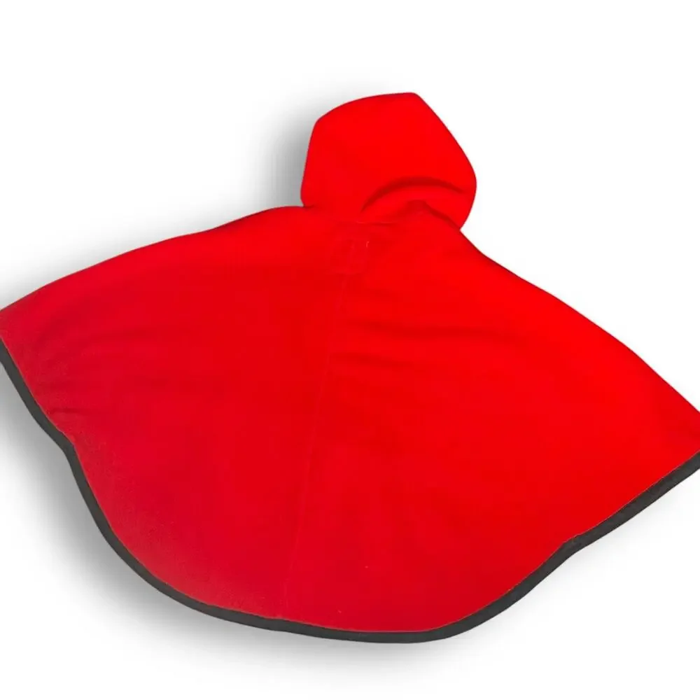Goodlad Girls Red Fleece Hooded Poncho Cape Scottish Terrier Scottie Dog OS